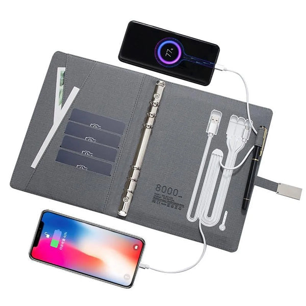 Wireless Charging Notebook With Power Bank & U disk