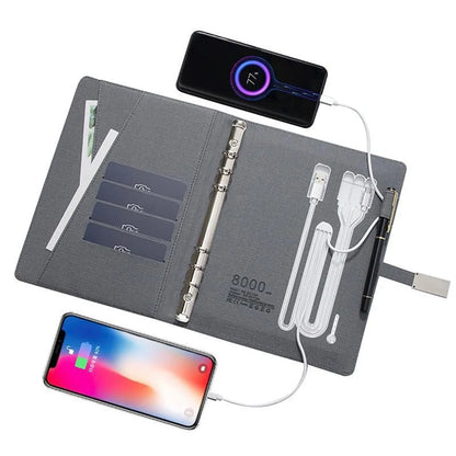 Wireless Charging Notebook With Power Bank & U disk