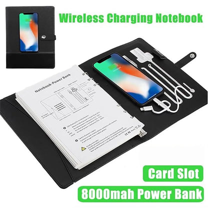 Qi Wireless Charging Notebook With Power Bank