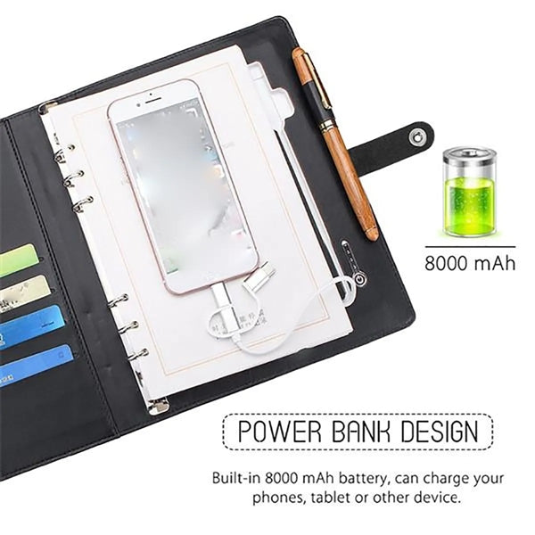 Qi Wireless Charging Notebook With Power Bank