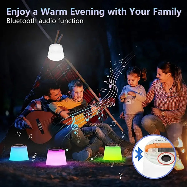 Solar Inflatable Camping Lantern With Bluetooth Speaker