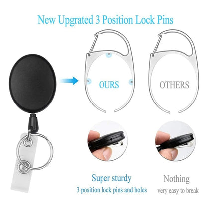 Retractable Leather ID Badge Holder