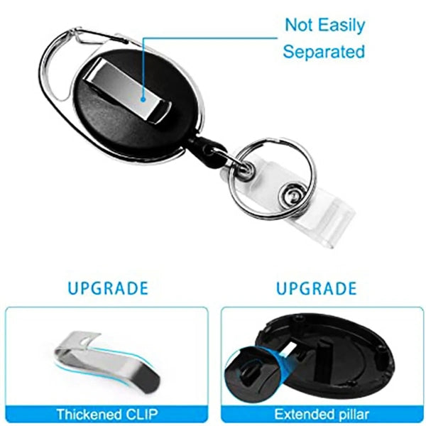 Retractable Leather ID Badge Holder