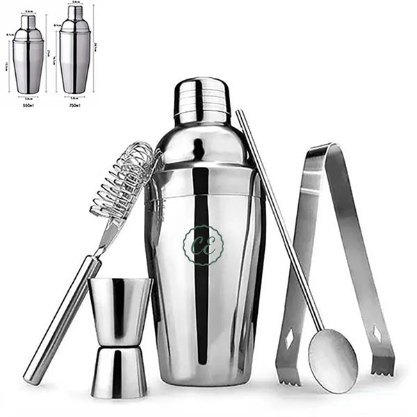 5 PCS Cocktail Shaker Set Stainless Steel