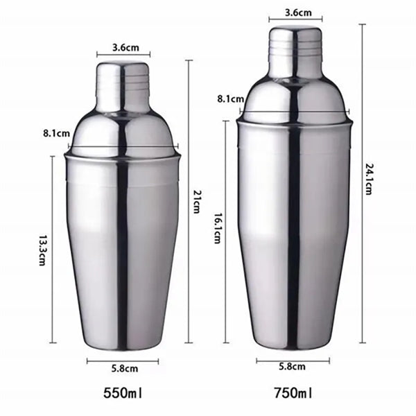 5 PCS Cocktail Shaker Set Stainless Steel