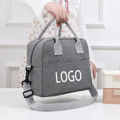 Portable Lunch Box Tote Bag with Shoulder Strap