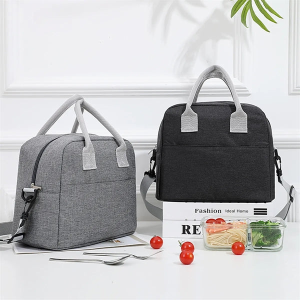 Portable Lunch Box Tote Bag with Shoulder Strap