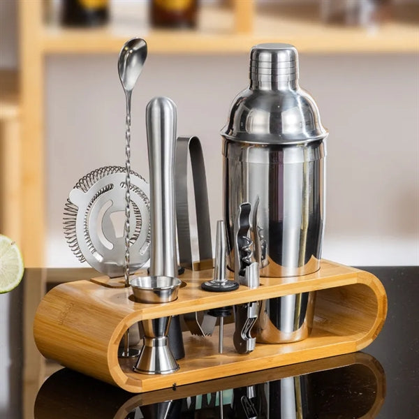 Cocktail Shaker Set Bartender Kit with Stand