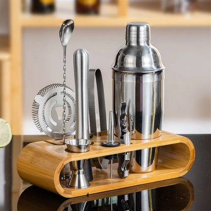 Cocktail Shaker Set Bartender Kit with Stand