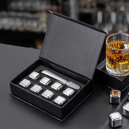 8 Pack Stainless Steel Whiskey Chilling Rocks