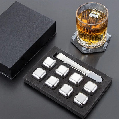 8 Pack Stainless Steel Whiskey Chilling Rocks