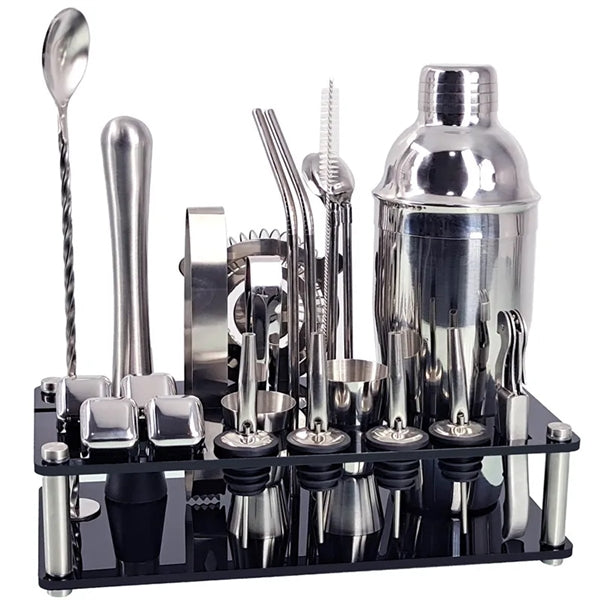 23-Piece Stainless Steel Bartender Kit-Cocktail Shaker Set