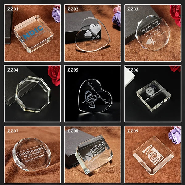 Customizable Size Shape Crystal Glass Paperweight