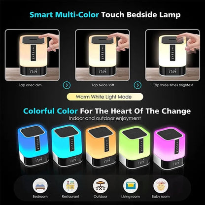 Night Lights Bluetooth Speaker with Alarm Clock