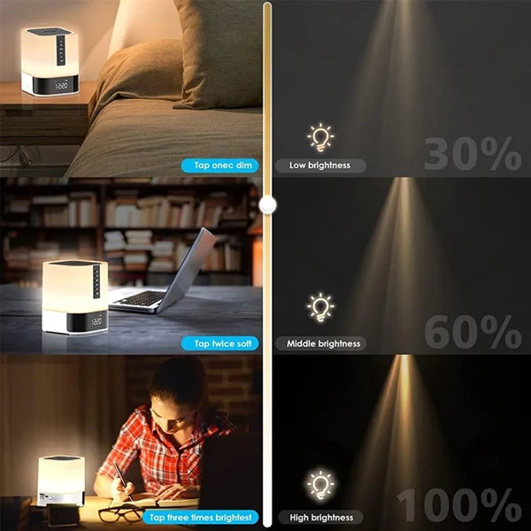 Night Lights Bluetooth Speaker with Alarm Clock