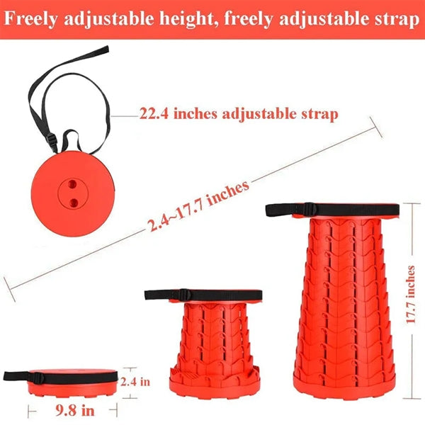 Portable Retractable Folding Stool Collapsible Telescoping