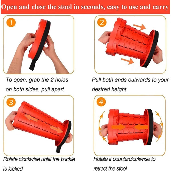 Portable Retractable Folding Stool Collapsible Telescoping