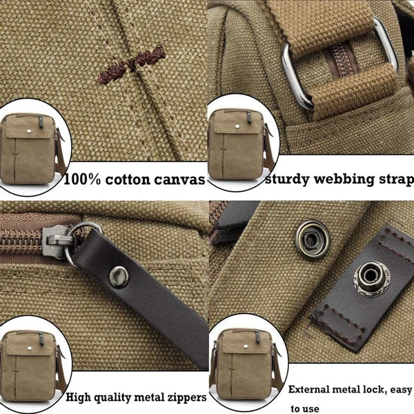 Men's Canvas Small Messenger Bag