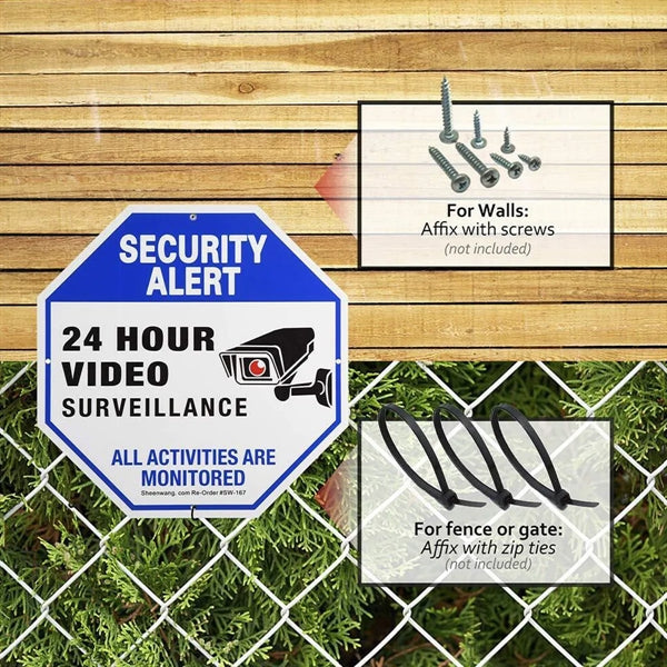 Security Alert 24 Hour Video Surveillance Sign
