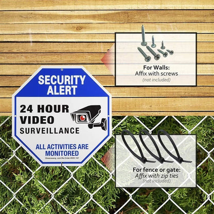 Security Alert 24 Hour Video Surveillance Sign
