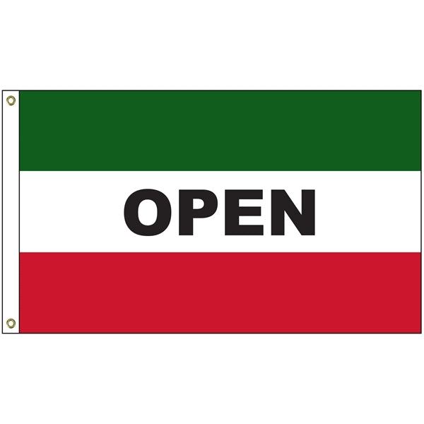 Open 3' x 5' Message Flag with Heading and Grommets