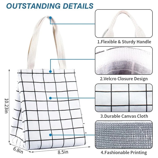 Wide-Open Foldable Insulated Lunch Bag