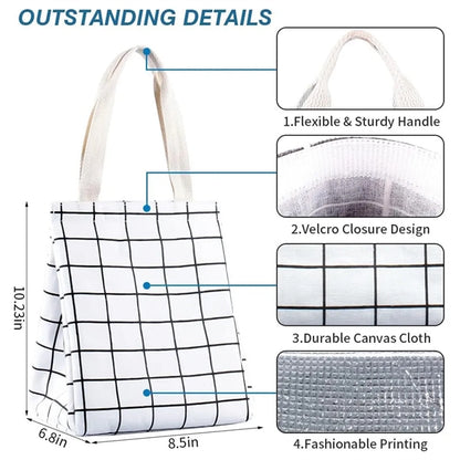 Wide-Open Foldable Insulated Lunch Bag