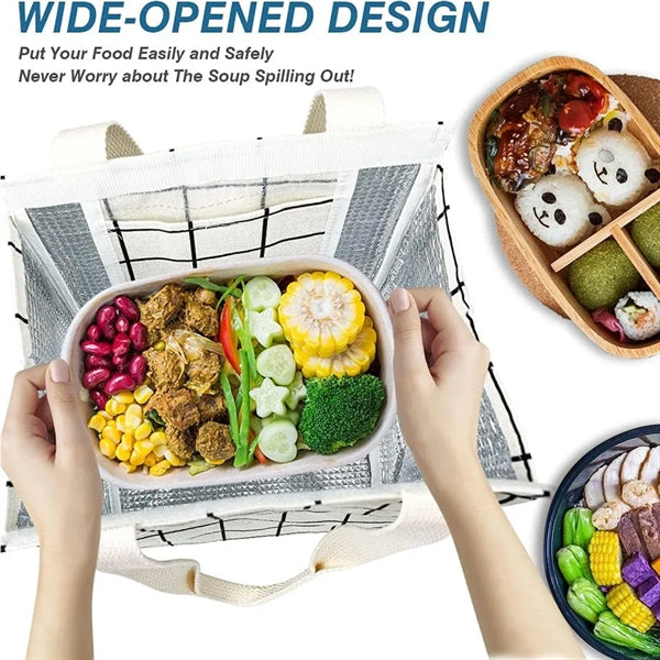 Wide-Open Foldable Insulated Lunch Bag