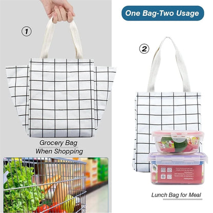 Wide-Open Foldable Insulated Lunch Bag