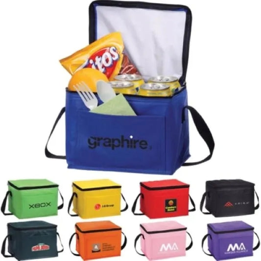 6-Pack Portable Cooling Compact Insulated Cooler Bag 8"x6"x6