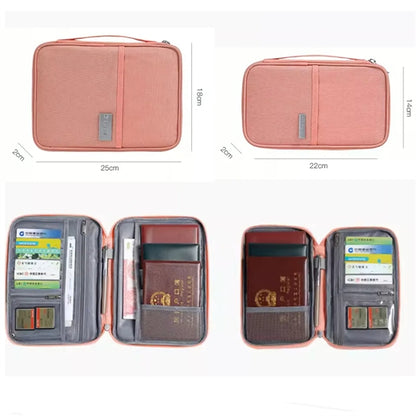 Portable Travel Document Organizer Passport Storage Wallet