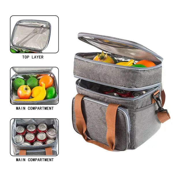 Insulated Double Layer Lunch Bag