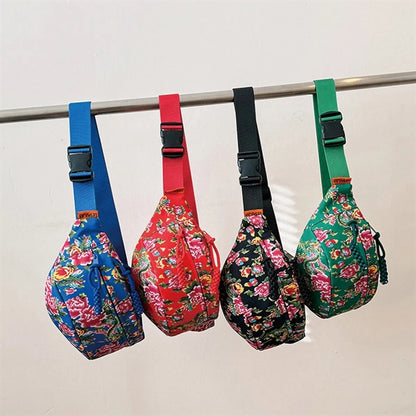 Vintage Trend Full Print Large Flower Waist Bag