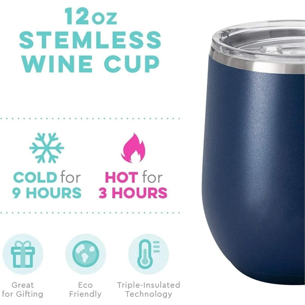 12 Oz Engraved Stainless Steel Wine Cup With Lid Can Cooler