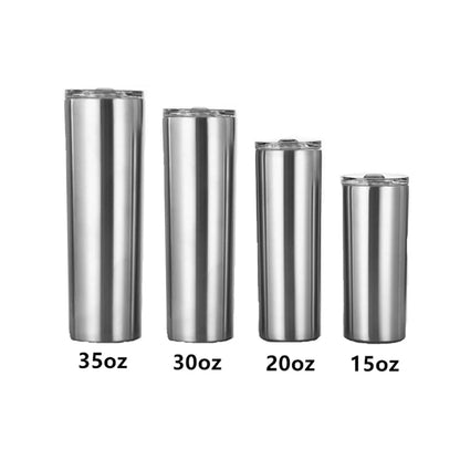 Stainless Steel Skinny Tumbler With Lids And Straws