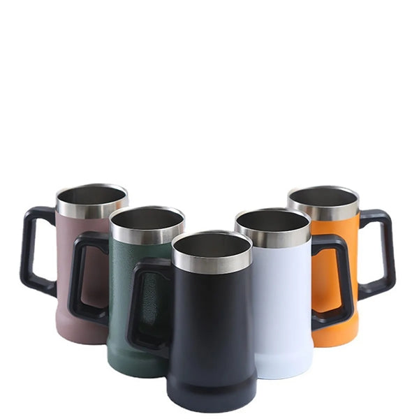 Stainless Steel Beer Mug With Large Capacity Handle