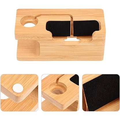 Wooden Phone & Watch Stand Holder Charging Station Dock