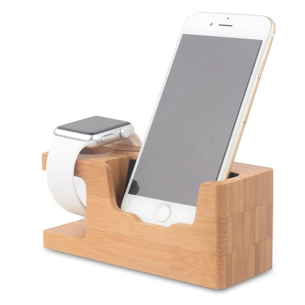 Wooden Phone & Watch Stand Holder Charging Station Dock