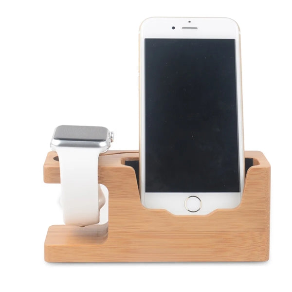 Wooden Phone & Watch Stand Holder Charging Station Dock