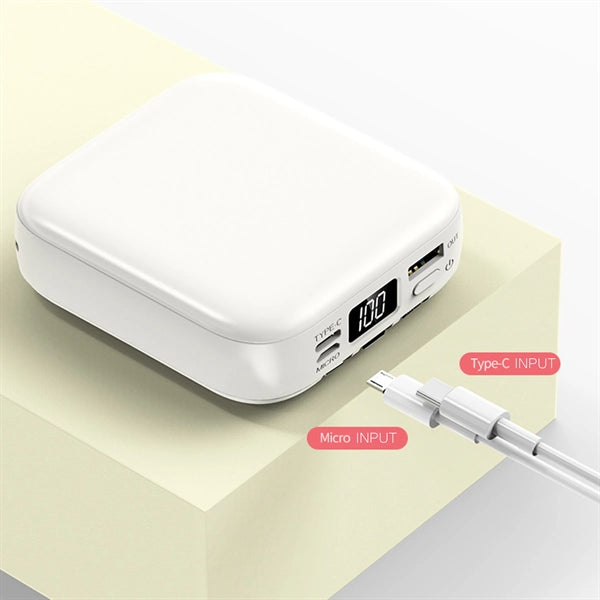 Mirror Power Bank With Detachable Data Cable