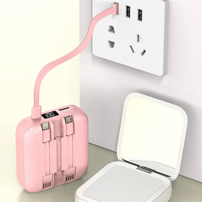 Mirror Power Bank With Detachable Data Cable