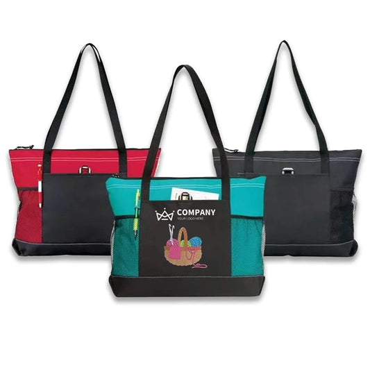 Knitting Personalized Embroidered Tote Shoulder Bag