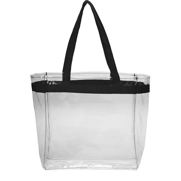 Clear Plastic Tote Bag w/ Colored Handles