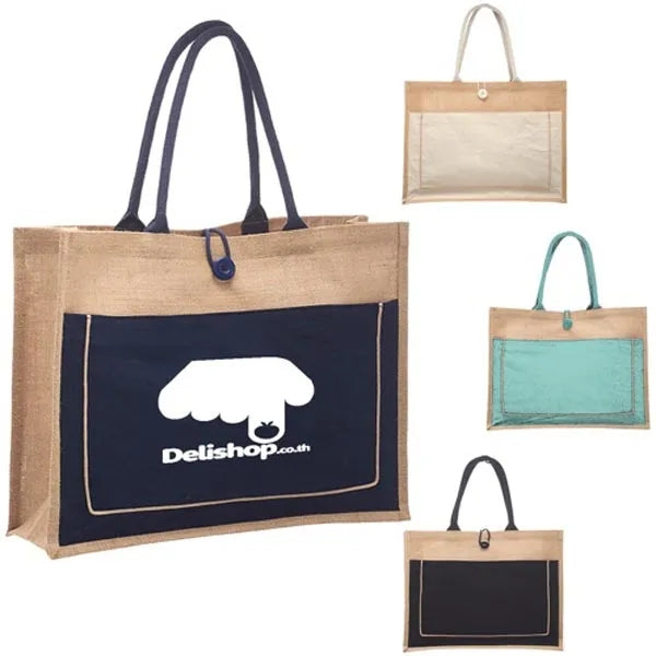 Cotton Stylish Shopping Pocket Jute Tote Bag