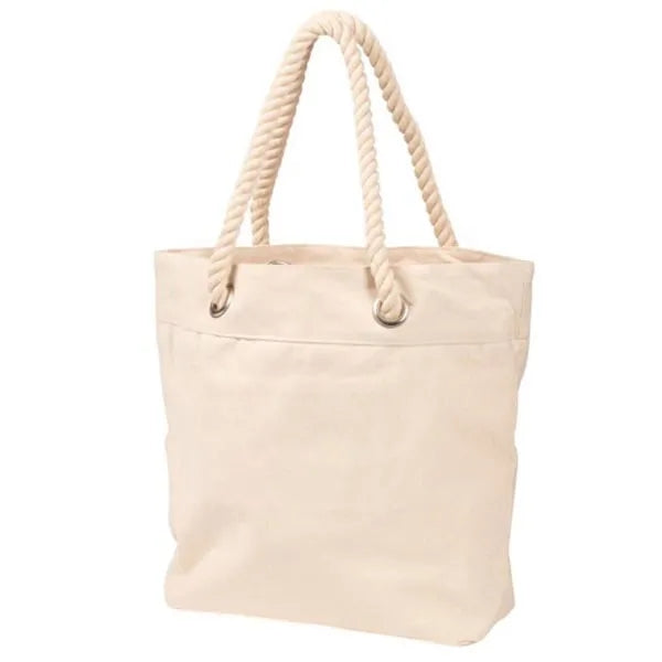 14 oz. Heavy-duty Cotton Canvas Tote Bag w/ Rope Handle