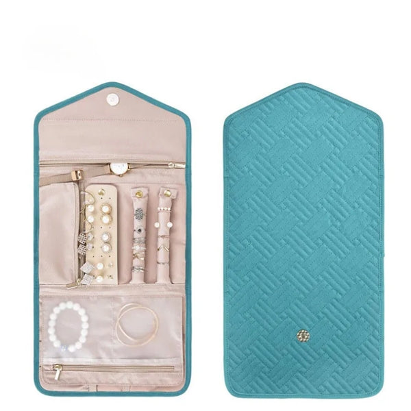 Travel Jewelry Organizer Case Foldable Bag Roll Pouch