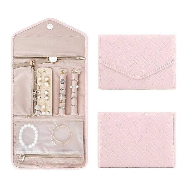 Travel Jewelry Organizer Case Foldable Bag Roll Pouch