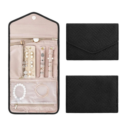 Travel Jewelry Organizer Case Foldable Bag Roll Pouch