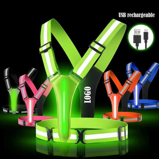 LED Reflective Vest Running Gear