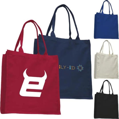 100% Cotton Canvas Fancy Web Handle Tote Bag w/Bottom Gusset